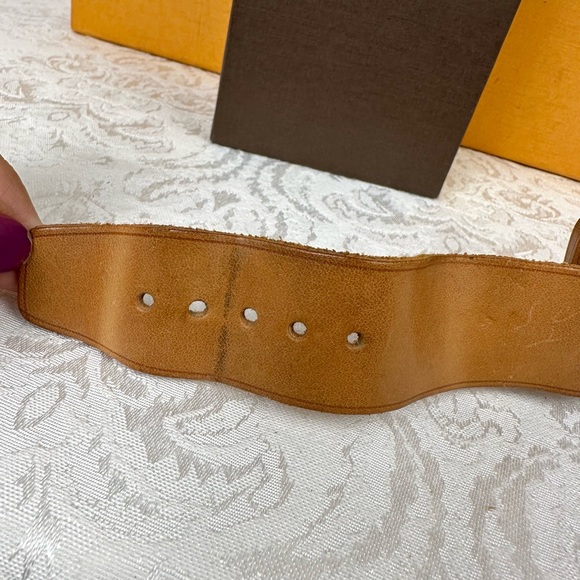Preloved ✅LOUIS VUITTON ✅ Authentic Vachetta Leather Poignet Band - Picture 13 of 14